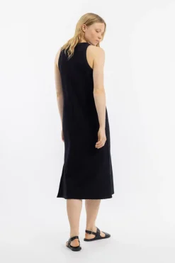 Best Rotholz Strick Kleid Bio Baumwolle - Schwarz