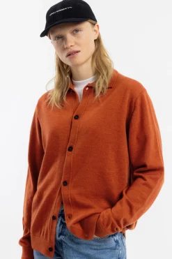 Best Rotholz Strick Shirt Merinowolle - Rot