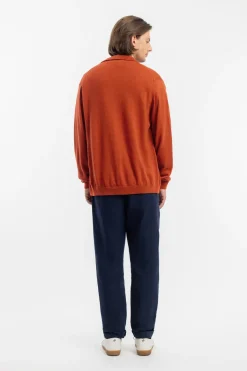 Rotholz Strick Shirt Merinowolle - Rot