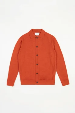 Rotholz Strick Shirt Merinowolle - Rot