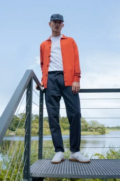 Hot Rotholz Strick Shirt Merinowolle - Rot