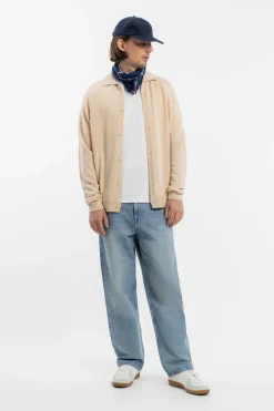 Clearance Rotholz Strick Shirt Merinowolle - Sand