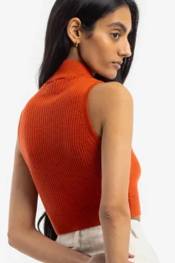 Best Rotholz Strick Singlet Merinowolle - Rot