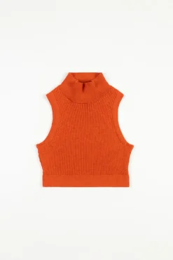 Best Rotholz Strick Singlet Merinowolle - Rot