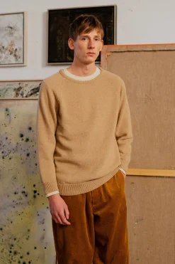 Discount Rotholz Strickpullover Wollmischung - Beige