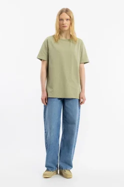 Sale Rotholz Strukturiertes T-Shirt Bio Baumwolle - Grun