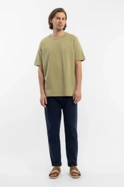 Clearance Rotholz Strukturiertes T-Shirt Bio Baumwolle - Grun