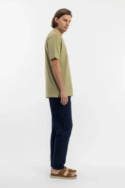Clearance Rotholz Strukturiertes T-Shirt Bio Baumwolle - Grun