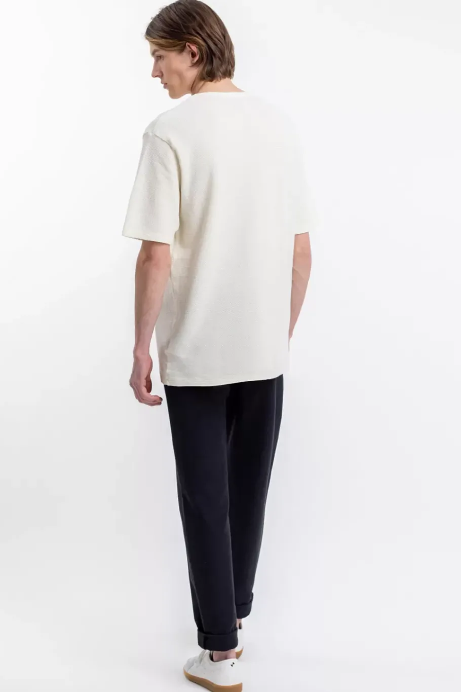 Hot Rotholz T-Shirt Aus Waffle Cotton Weis