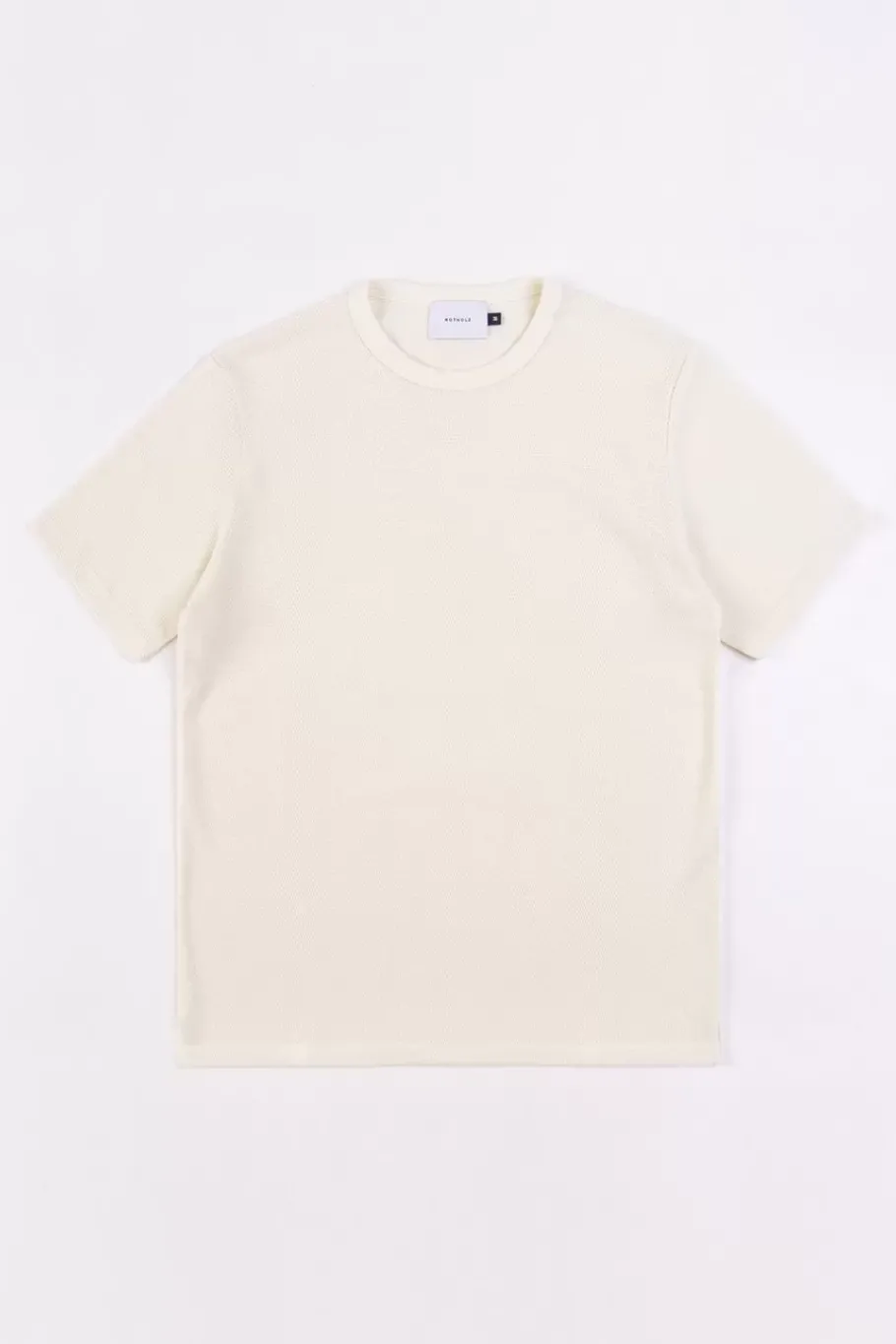 Outlet Rotholz T-Shirt Aus Waffle Cotton Weis