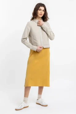 Rotholz T-Shirt Kleid Aus Bio-Baumwolle Senfgelb