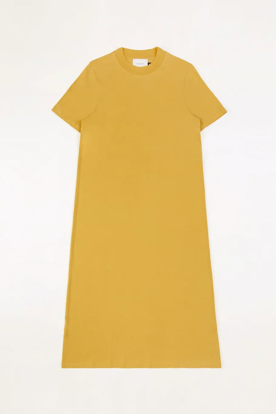 Rotholz T-Shirt Kleid Aus Bio-Baumwolle Senfgelb