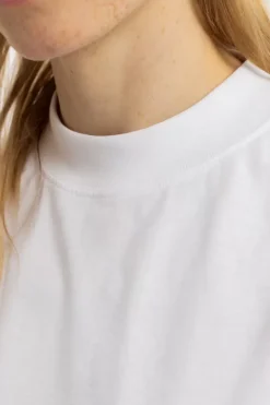 Sale Rotholz T-Shirt Mit Breitem Kragen Bio Baumwolle - Weis