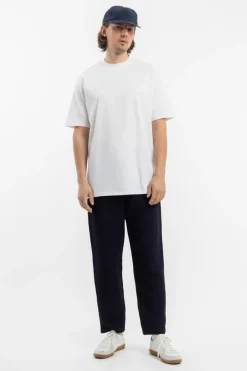 Hot Rotholz T-Shirt Mit Breitem Kragen Bio Baumwolle - Weis