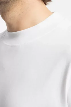 Hot Rotholz T-Shirt Mit Breitem Kragen Bio Baumwolle - Weis