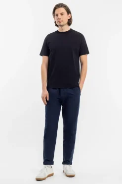 Hot Rotholz T-Shirt Mit Breitem Kragen Bio Baumwolle - Schwarz