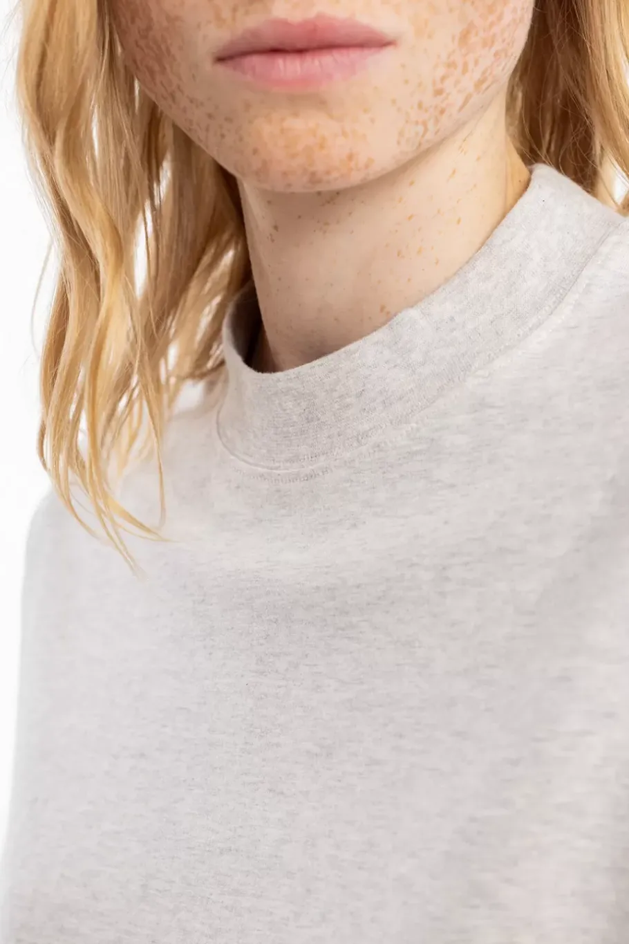 Outlet Rotholz T-Shirt Mit Breitem Kragen Bio Baumwolle - Grau