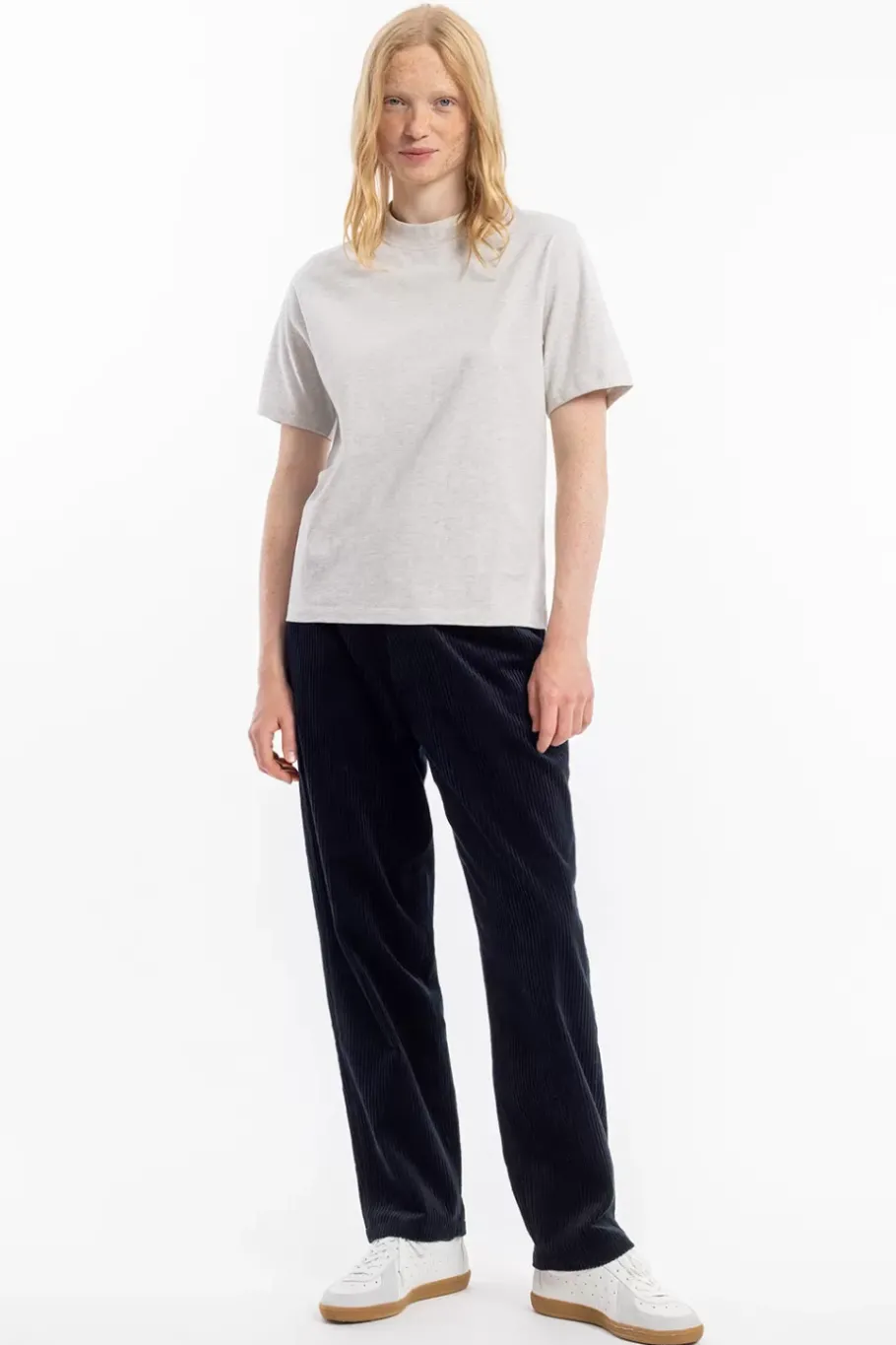 Outlet Rotholz T-Shirt Mit Breitem Kragen Bio Baumwolle - Grau