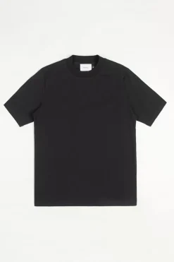Sale Rotholz T-Shirt Mit Breitem Kragen Bio Baumwolle - Schwarz