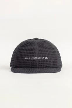Clearance Rotholz Waffel Cap Bio Baumwolle - Schwarz