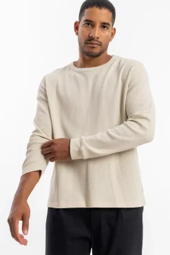 Online Rotholz Waffel Longsleeve Bio Baumwolle - Creme