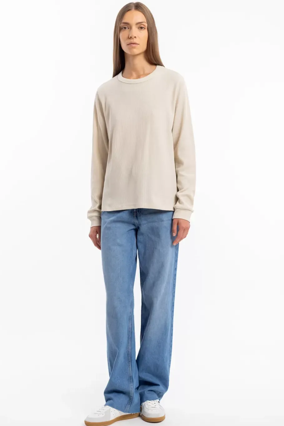 Best Rotholz Waffel Longsleeve Bio Baumwolle - Creme