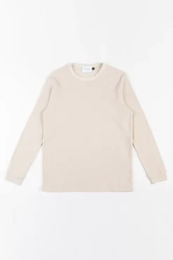 Best Rotholz Waffel Longsleeve Bio Baumwolle - Creme