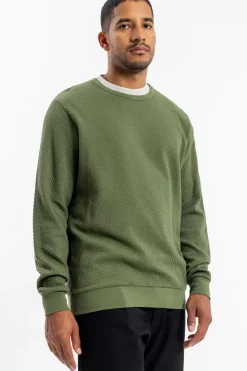 Discount Rotholz Waffel Sweatshirt Bio Baumwolle - Grun