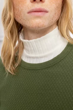 New Rotholz Waffel Sweatshirt Bio Baumwolle - Grun