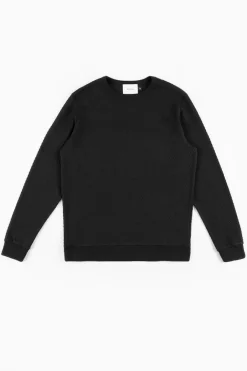 Hot Rotholz Waffel Sweatshirt Bio Baumwolle - Schwarz
