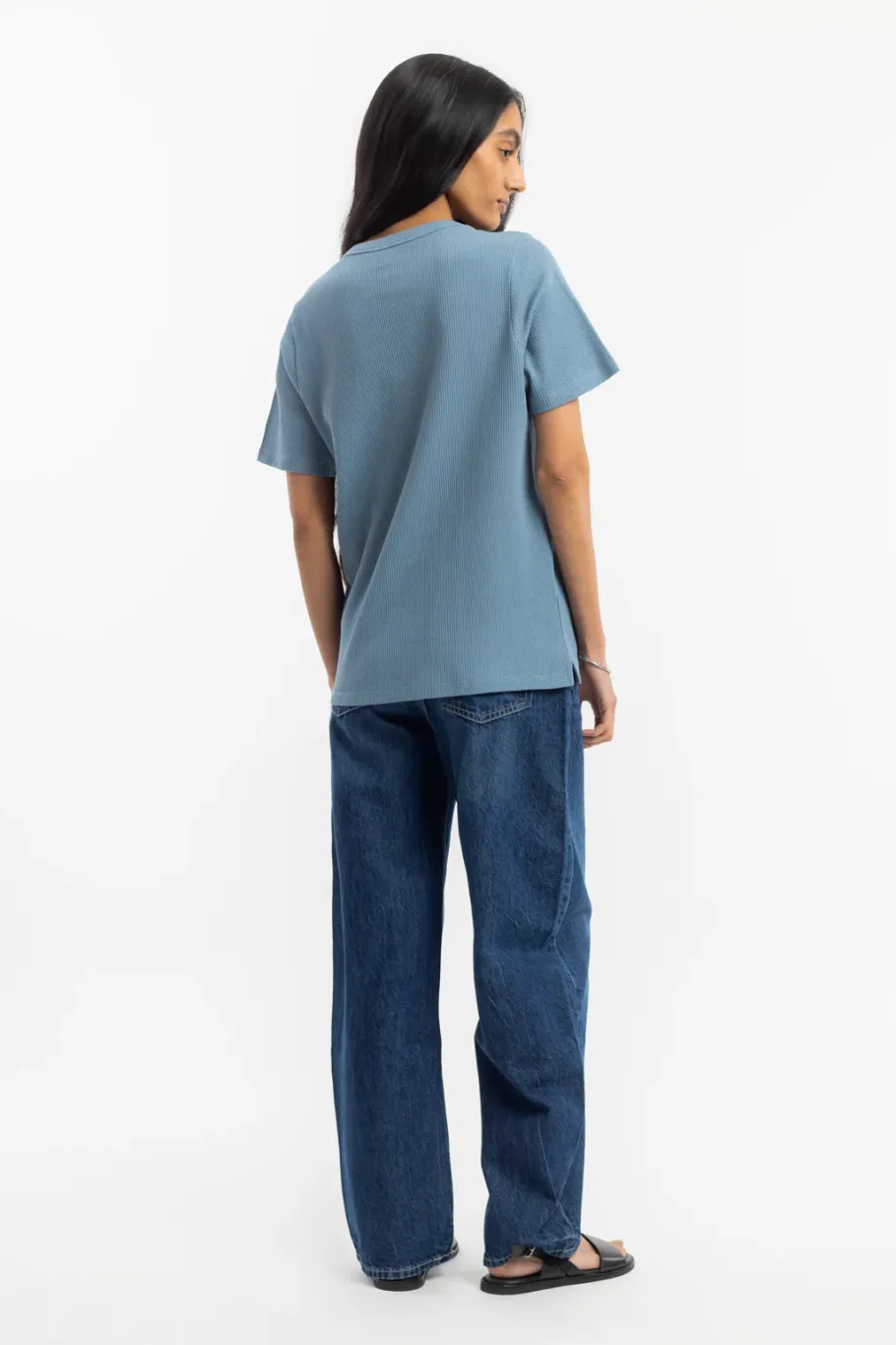 Hot Rotholz Waffel T-Shirt Bio-Baumwolle - Blau