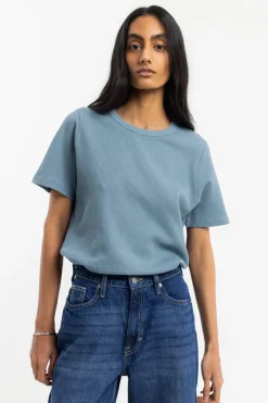 Hot Rotholz Waffel T-Shirt Bio-Baumwolle - Blau
