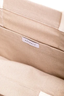 Outlet Rotholz Weekend Tote Bag Aus Bio Canvas Beige