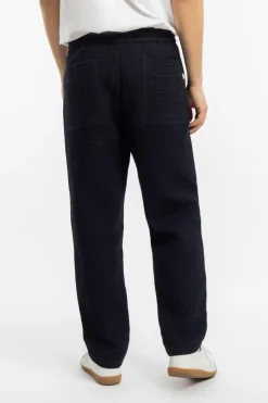 Clearance Rotholz Weite Hose Waffle Cotton - Schwarz