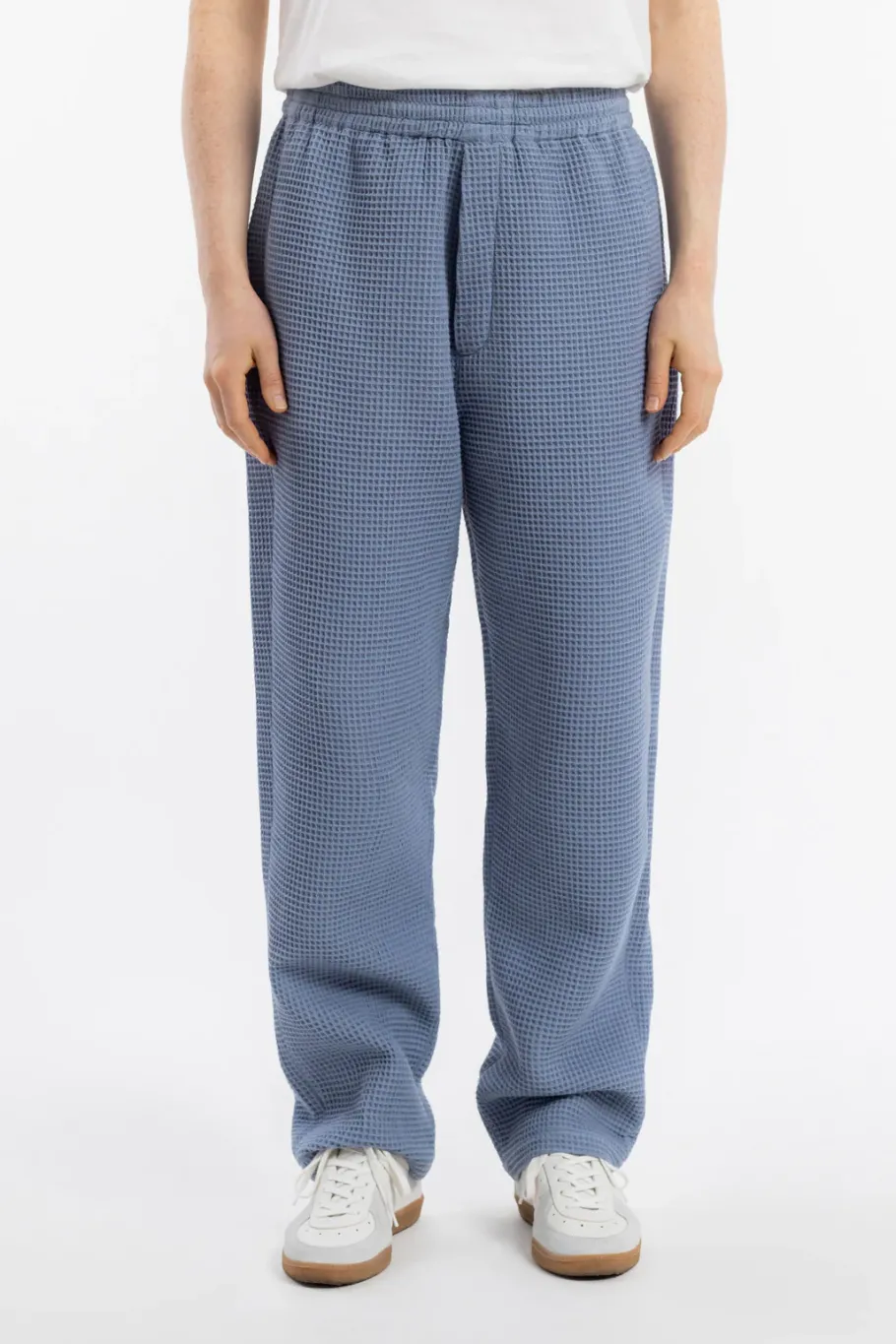Clearance Rotholz Weite Hose Waffle Cotton - Hellblau