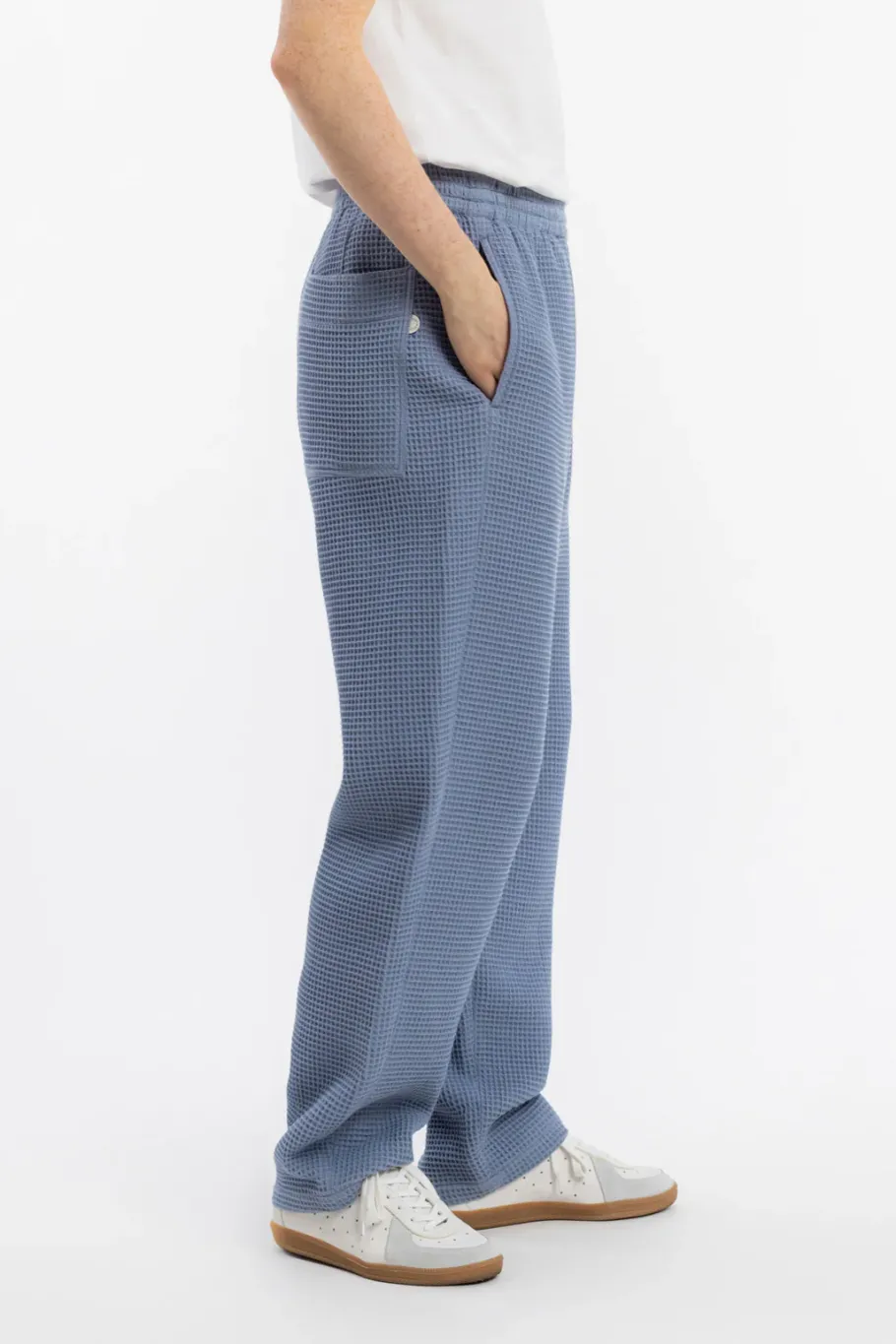 Clearance Rotholz Weite Hose Waffle Cotton - Hellblau