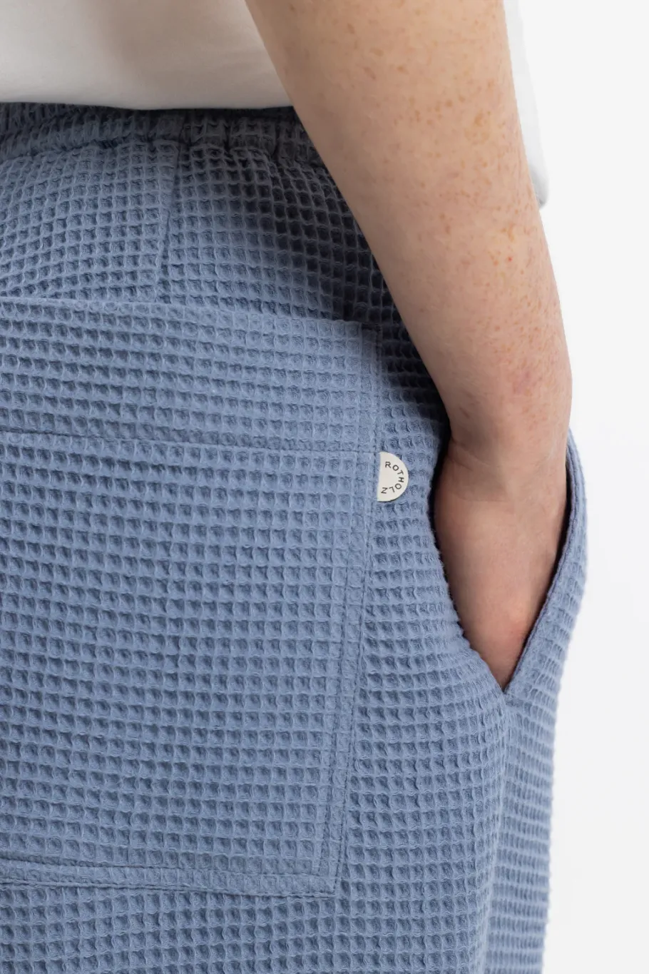 Clearance Rotholz Weite Hose Waffle Cotton - Hellblau