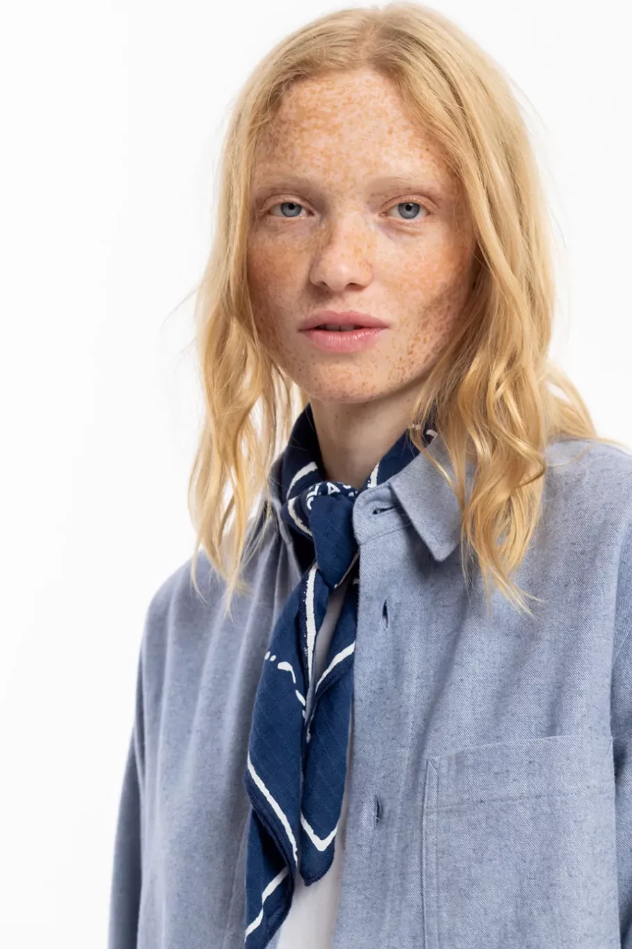 New Rotholz Willkommen Bandana Bio Baumwolle Blau