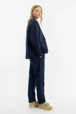 Hot Rotholz Workwear Blazer Leinen Mix - Dunkelblau