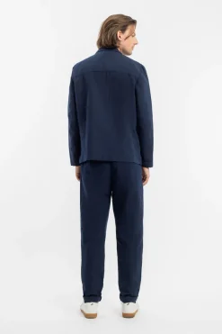 Outlet Rotholz Workwear Blazer Leinen Mix - Dunkelblau