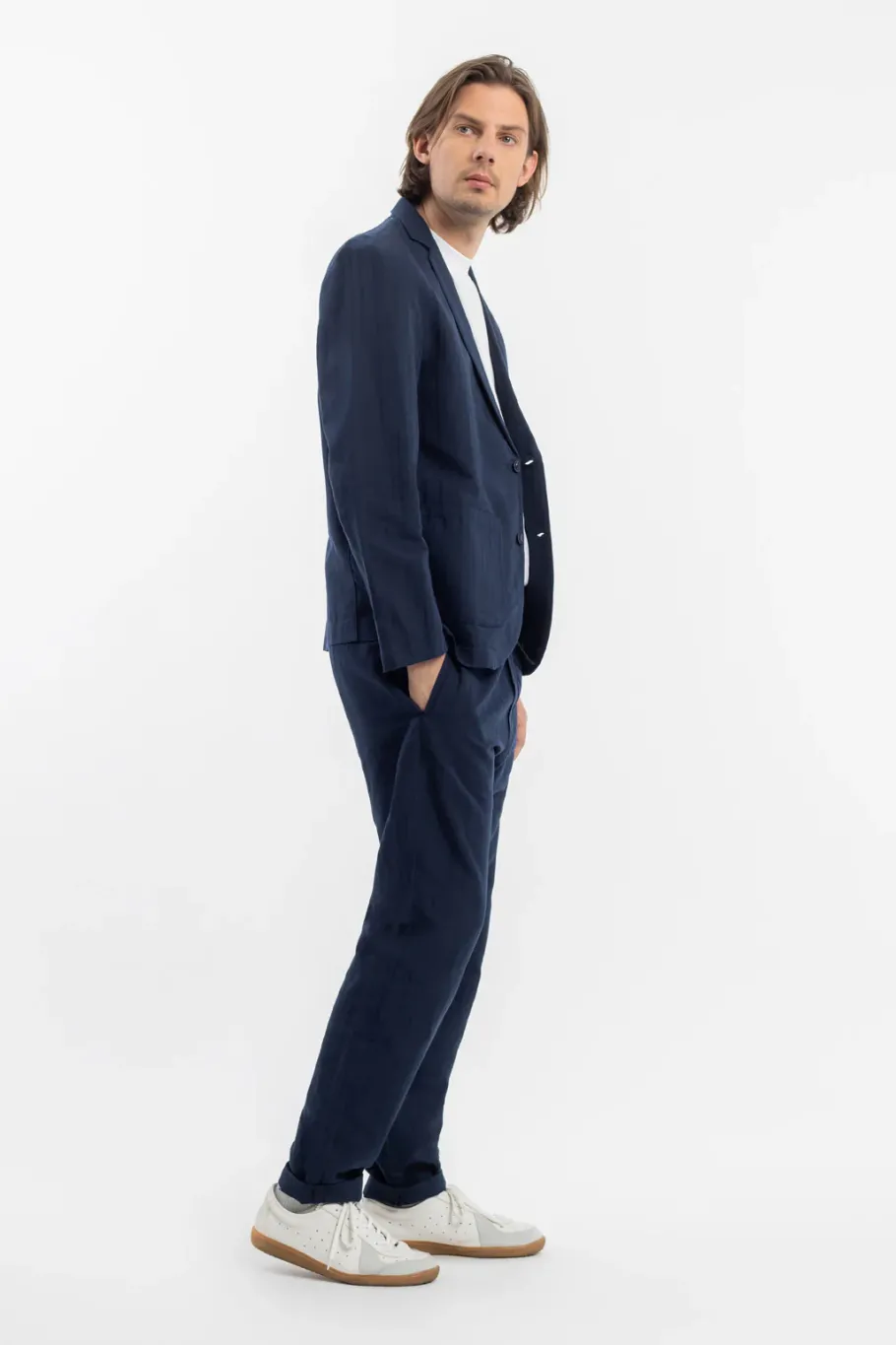 Outlet Rotholz Workwear Blazer Leinen Mix - Dunkelblau