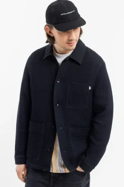 New Rotholz Workwear Jacke Waffle Cotton - Schwarz