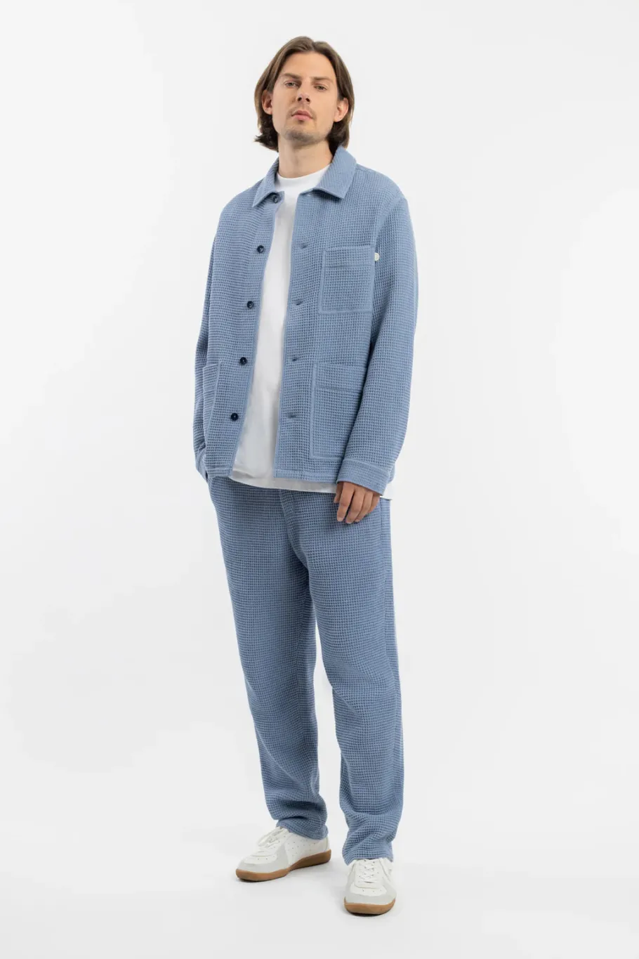 Sale Rotholz Workwear Jacke Waffle Cotton - Hellblau