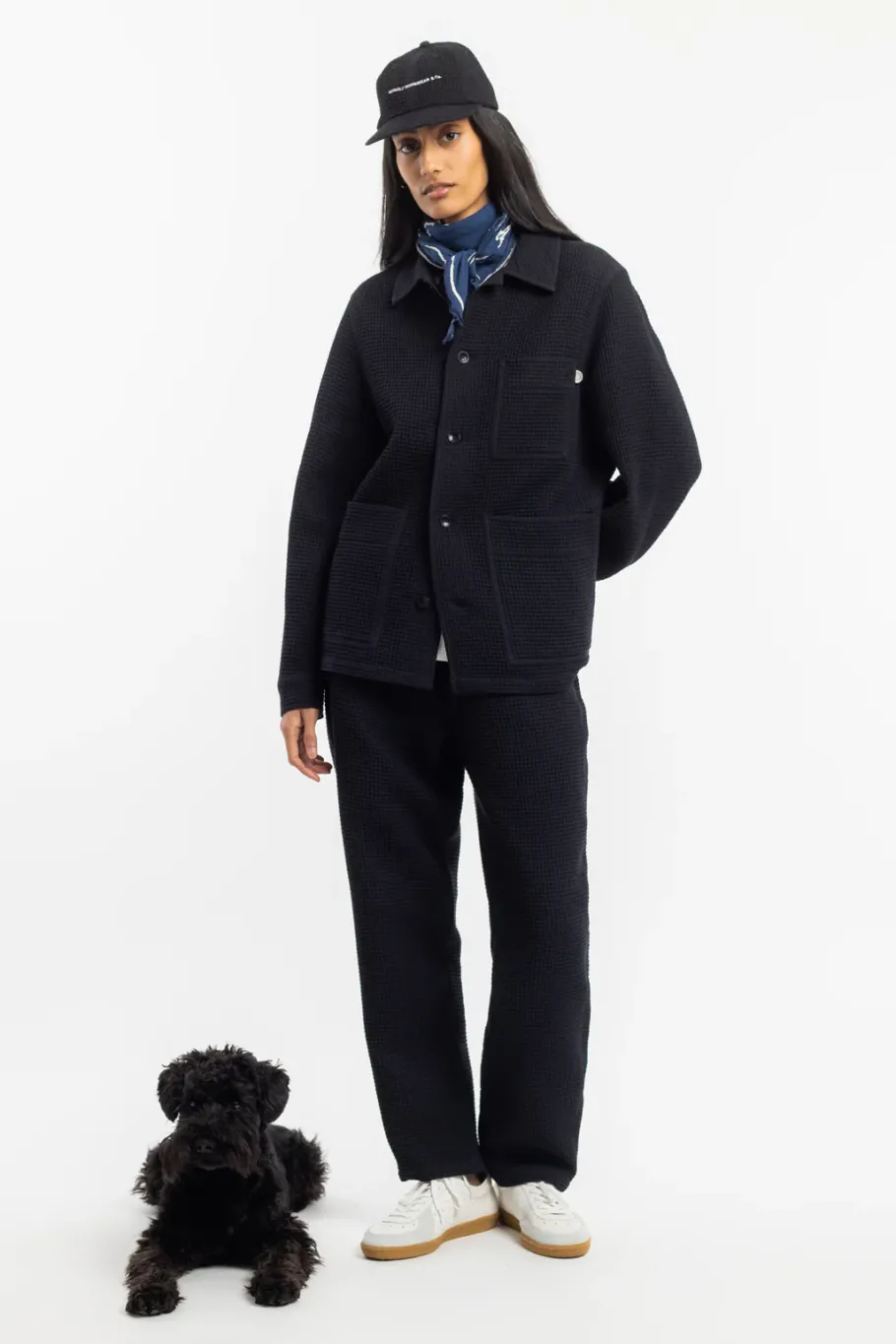 Clearance Rotholz Workwear Jacke Waffle Cotton - Schwarz